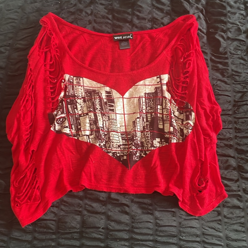 Wet Seal Distressed Crop Top